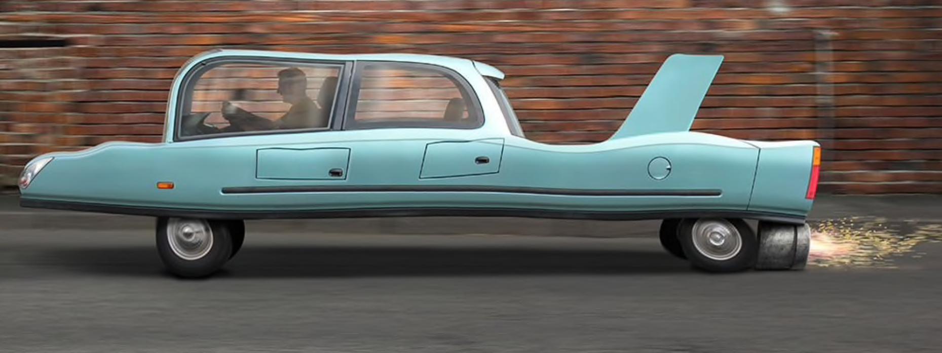 retro-futuristic car
